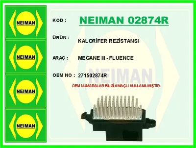 KALORİFER REZİSTANSI MEGANE III FLUENCE
