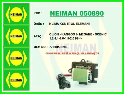KLİMA KONTROL ELEMANI CLIO 2 - KANGOO 2- MEGANE - SCENIC 1.2-1.4-1.6-1.9-2.0 98