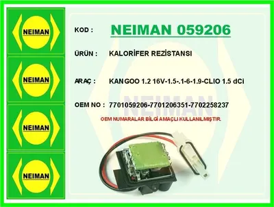 KALORİFER REZİSTANSI KANGOO 1.2 16V-1.5-.1-6-1.9-C