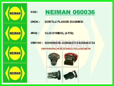 DORTLU FLASOR DUGMESI CLIO SYMBOL (4 FIS)