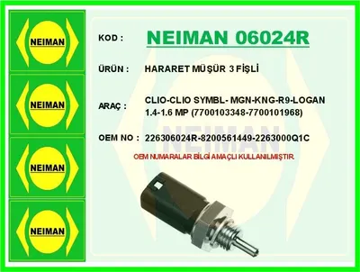 HARARET MÜŞÜR 3 FİŞLİ CLIO-CLIO SYMBL- MGN-KNG-R9-