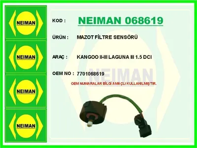 MAZOT FİLTRE SENSÖRÜ KANGOO II III LAGUNA III 1.5 DCI