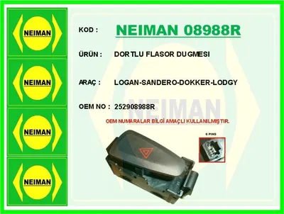 DORTLU FLASOR DUGMESI LOGAN SANDERO DOKKER LODGY
