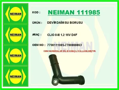 DEVİRDAİM SU BORUSU CLIO II III 1.2 16V D4F