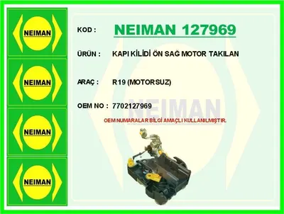 KAPI KİLİDİ ÖN SAĞ MOTOR TAKILAN R19 MOTORSUZ