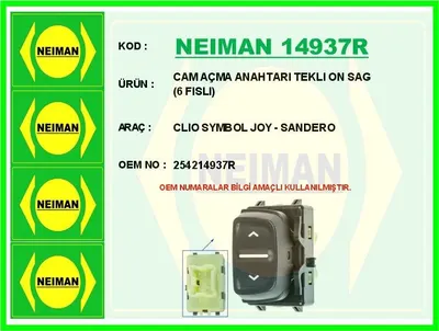 CAM AÇMA ANAHTARI TEKLI ON SAG ( 6 FISLI ) CLIO SYMBOL JOY SANDERO