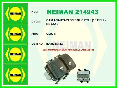 CAM ANAHTARI ON SOL CIFTLI (10 FISLI - BEYAZ ) CLIO III