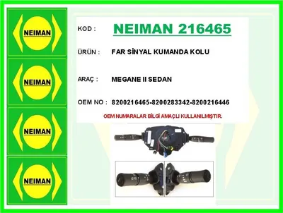 FAR SİNYAL KUMANDA KOLU MEGANE II SEDAN