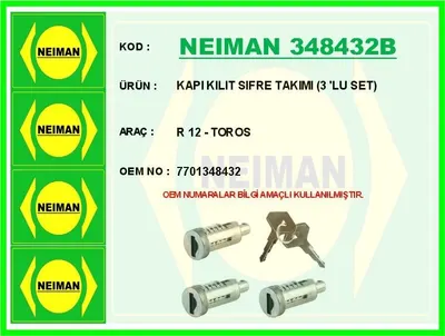 KAPI KILIT SIFRE TAKIMI (3 'LU SET) R12 TOROS