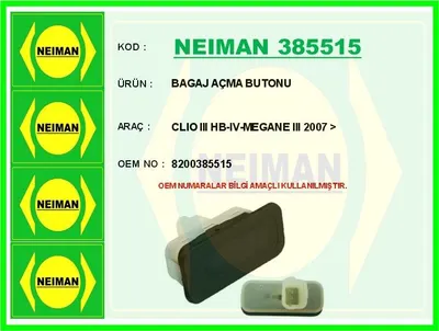 BAGAJ AÇMA BUTONU CLIO III HB-IV MEGANE III 07>