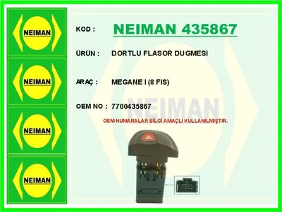 DORTLU FLASOR DUGMESI MEGANE 1 8 FIS