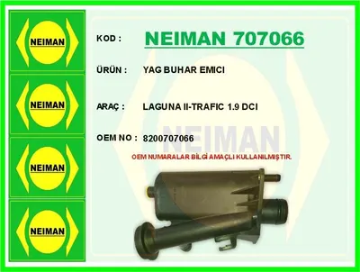 YAG BUHAR EMICI LAGUNA II TRAFIC 1.9 DCI
