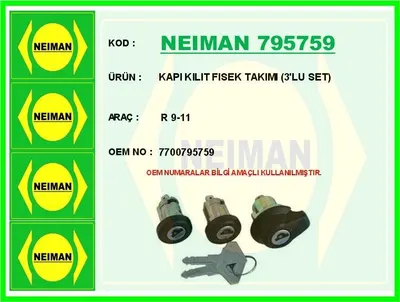 KAPI KILIT FISEK TAKIMI (3'LU SET) R9 R11