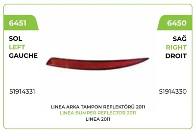 LINEA 11- ARKA TAMPON REFLEKTÖRÜ SAG