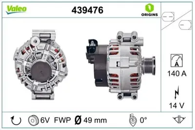 ALTERNATOR 14 V 150 A BMW N40 N42 N45 N46 N E46 E81 E82 E87 E90 E60 E83 E84 