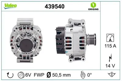 ALTERNATOR (14V 115A) W202 97>00 W210 98>02 VITO 638 97>02 SPRINTER 00>06
